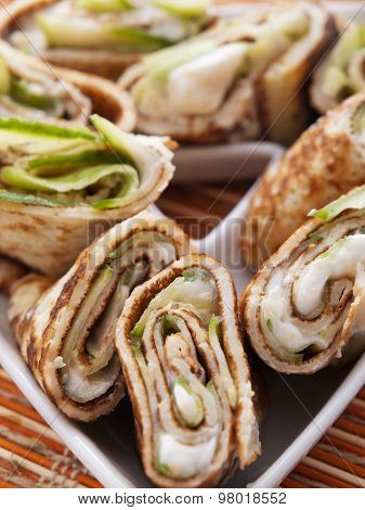 Cavier Wraps With Cucumber