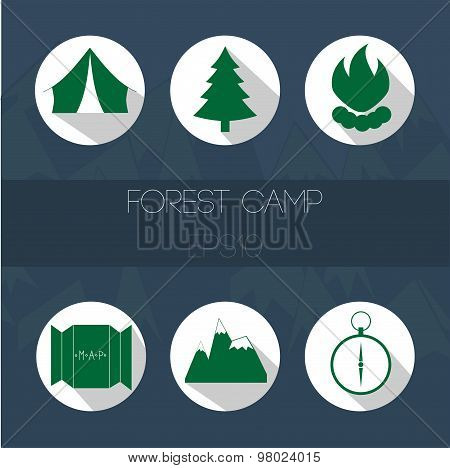 Forest Camp flat icon