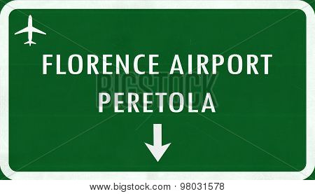 Firenze Italy Airport Highway Sign