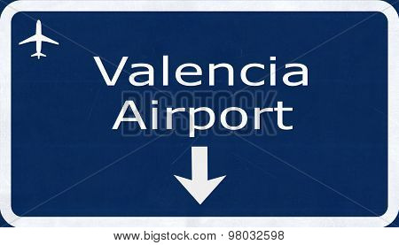 Valancia Manises Spain Airport Highway Sign