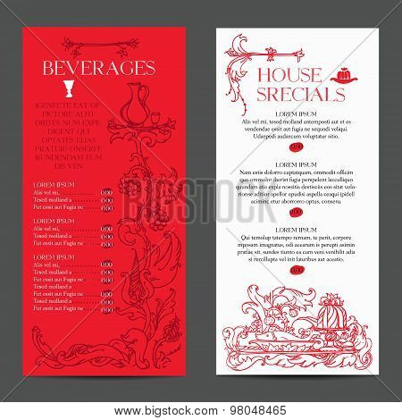 old medieval style menu