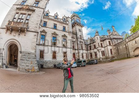Woman selfie at Dunrobin Castle