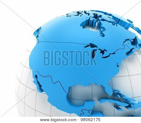 Globe of USA with national borders
