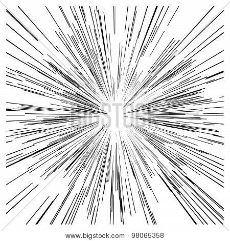 Illustration Vector Abstract Radial Speed Motion Black Lines ,star Burst Background