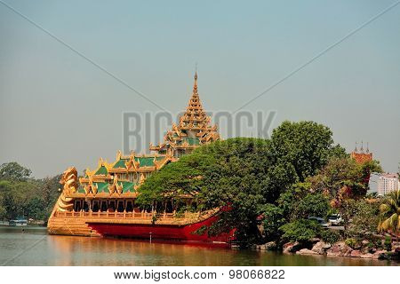 Karaweik Palace In Yangon, Myanmar