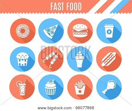 Flat Fast Food  Icons