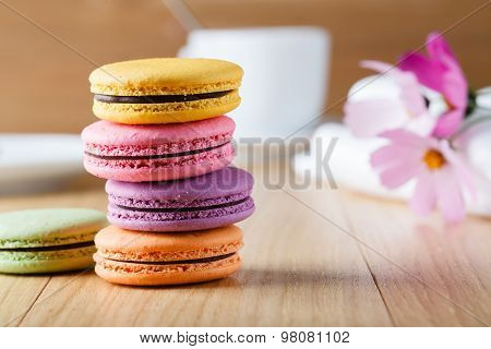 Five Colorful French Macaron