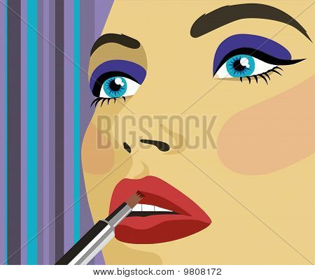 Donna con rossetto