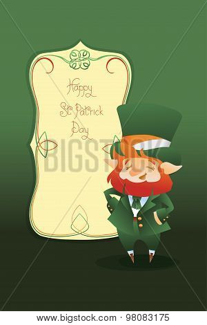 Happy St Patrick Day gratters cartoon Leprechaun