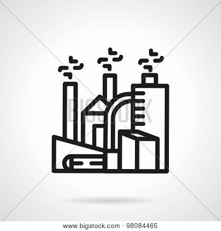 Chemical plant line vector icon