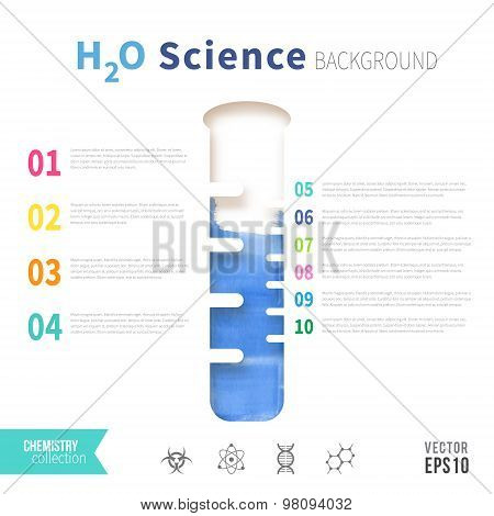Chemistry h2o science concept