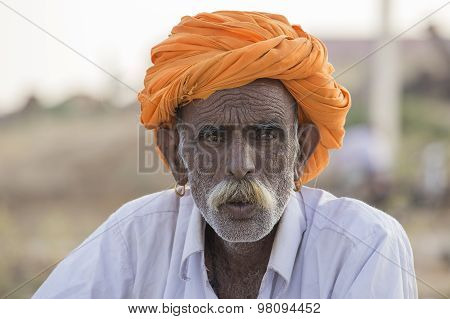 Portrait Indian Man. Pushkar, India
