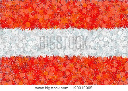Flag of Austria whith flowers. Floral background