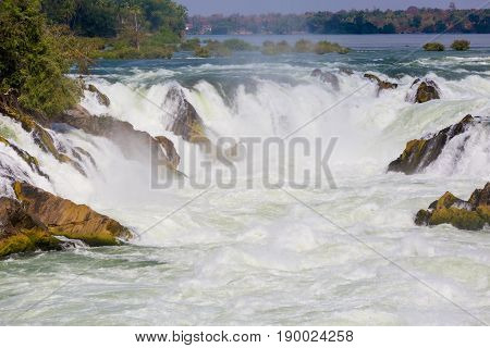 Khone Phapheng Waterfall In Laos