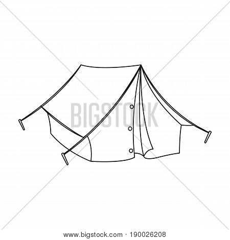 Tourist tent.African safari single icon in outline style vector symbol stock illustration .