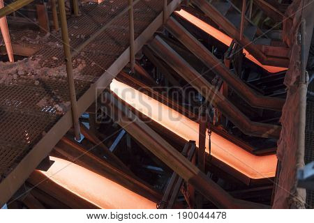 Liquid glass - production line in glassworks