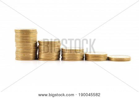 row Coin isolated in White background sign