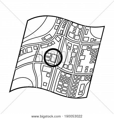 Location on the map.Realtor single icon in outline style vector symbol stock illustration .