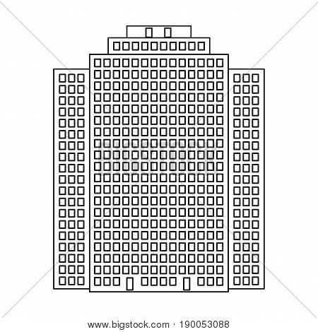 High-rise building, skyscraper, Realtor single icon in outline style vector symbol stock illustration .