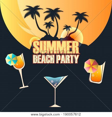 Summer design poster. Summer holidays typography. Vector illustration.