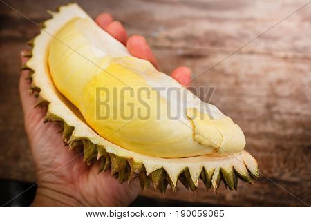 Durian On A Wooden Background.