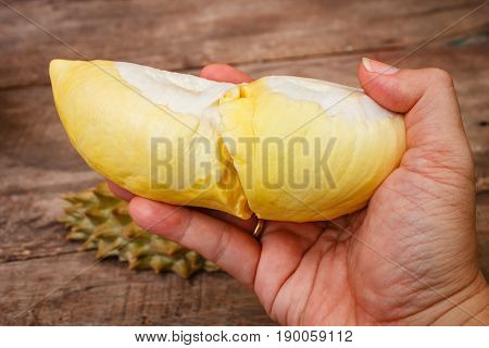 Durian On A Wooden Background.