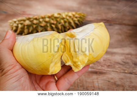 Durian On A Wooden Background.