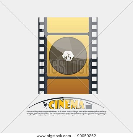 Retro Cinema Labels Badges Emblems And Design Elements. Vector Vintage Illustration.