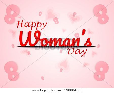 Greeting Card With The Number 8. March 8 - Women's Day