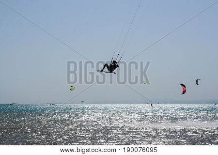 kaitboarding beach soma bay in hurgada, egypt