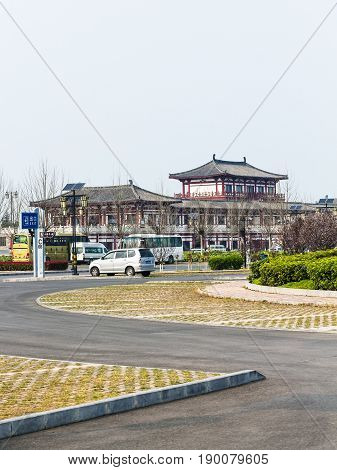 Parking Lot And Hotel In Area Of Longmen Grottoes