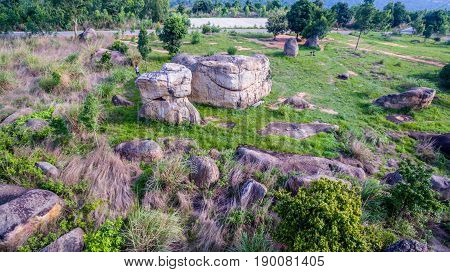 Aerial Photography Natural Stone Sculpture At Mo Hin Khao