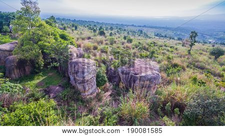 Aerial Photography Natural Stone Sculpture At Mo Hin Khao