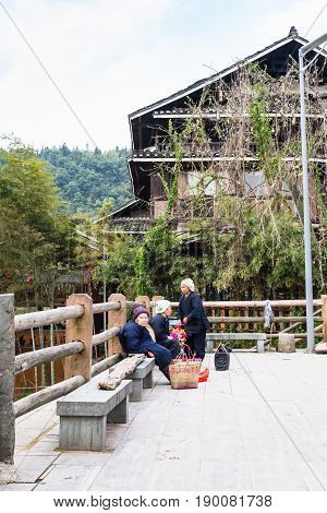 Old Women In Folk Custom Centre Of Chengyang