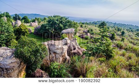 Aerial Photography Natural Stone Sculpture At Mo Hin Khao