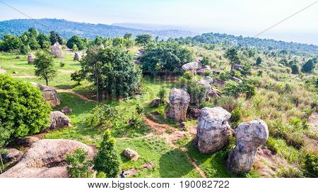 Aerial Photography Natural Stone Sculpture At Mo Hin Khao