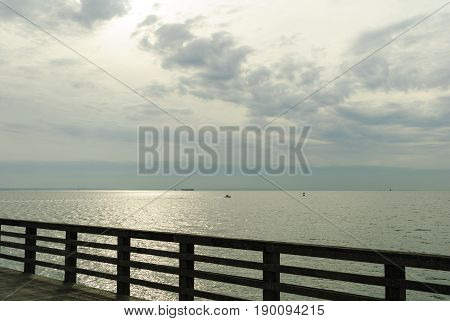 Moody winter day on Coney Island pier