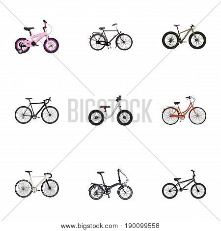 Realistic Bmx, Childlike, Extreme Biking And Other Vector Elements. Set Of  Realistic Symbols Also Includes Cyclocross, Equilibrium, Old Objects.