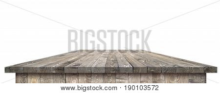 Empty wooden worktop perspective for product placement montage. Wooden worktop perspective. Wooden worktop surface. Rustic wooden table perspective. Large empty wooden worktop perspective. Wooden table texture background. Wooden table perspective.