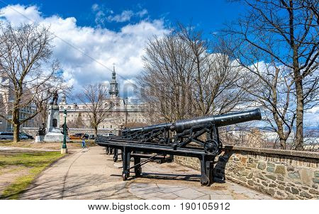 Old cannons in Montmorency Park of Quebec City, Canada