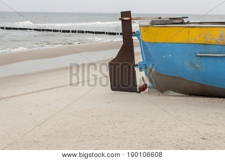View on Sandy Baltic coast - Rewal Poland.
