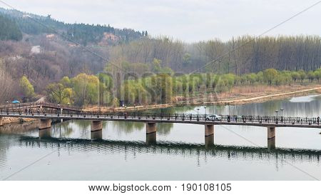View Of Manshui Bridge On Yi River In Spring