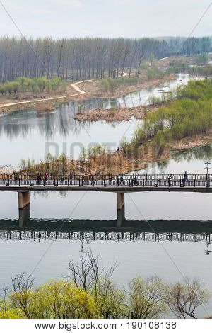 View Of Manshui Bridge In Valley Of Yi River