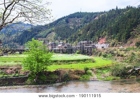 Chengyang Village With Bridge From Gardens