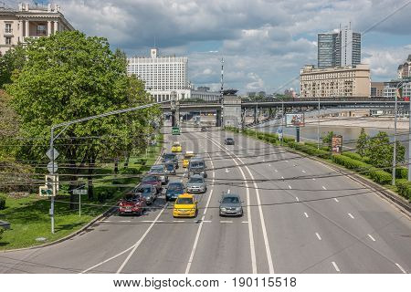 Russia, Moscow, June 7, 2017: View From Borodinsky Bridge