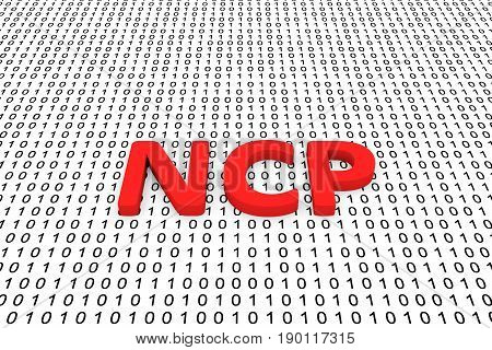 NCP in the form of binary code, 3D illustration