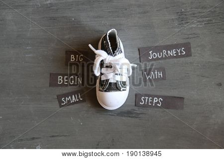 Big journeys begin with small steps - motivational quote