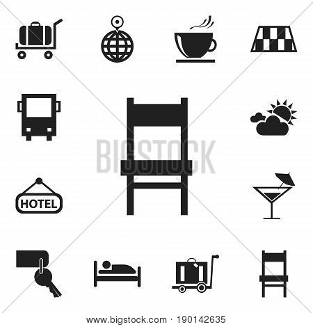 Set Of 12 Editable Holiday Icons. Includes Symbols Such As Cart, Signboard, Stool And More. Can Be Used For Web, Mobile, UI And Infographic Design.