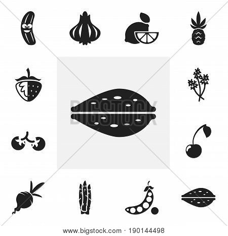 Set Of 12 Editable Cookware Icons. Includes Symbols Such As Almond, Morello, Cherry And More. Can Be Used For Web, Mobile, UI And Infographic Design.