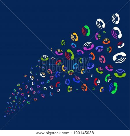 Source of ring icons. Vector illustration style is flat bright multicolored ring iconic symbols on a blue background. Object source created from scattered icons.